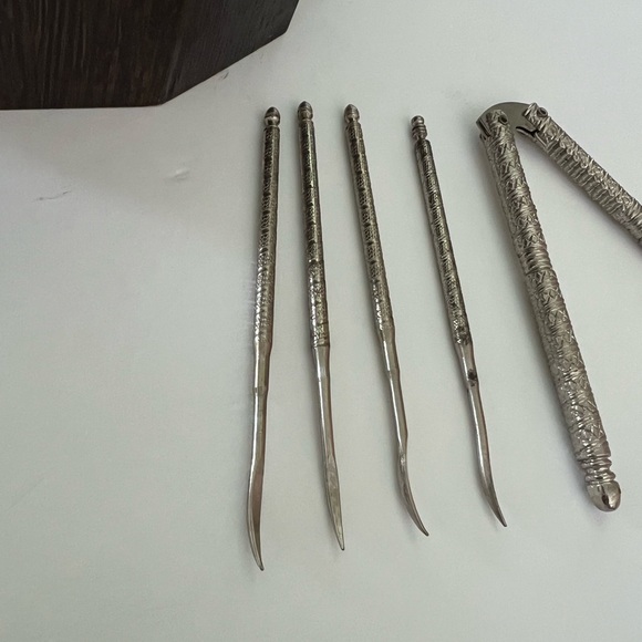 Vermillion Vintage Nut Bowl set / nutcracker and 4 nut pics - Functional Art - Picture 6 of 17